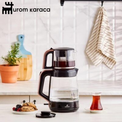 چایساز شیشه‌ای کاراجا Glass tea رزگلد
