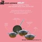 سرویس قابلمه 7 پارچه امسان Milet سبز طلایی
