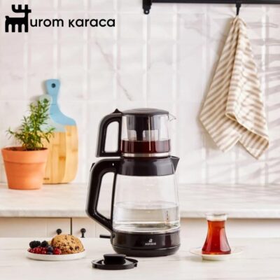 چایساز شیشه‌ای کاراجا Glass tea خاکستری