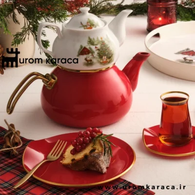 کتری قوری امسان کریسمس Christmas قرمز