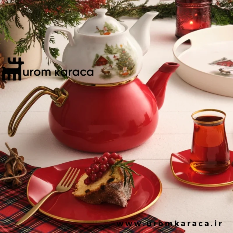 کتری قوری امسان کریسمس Christmas قرمز