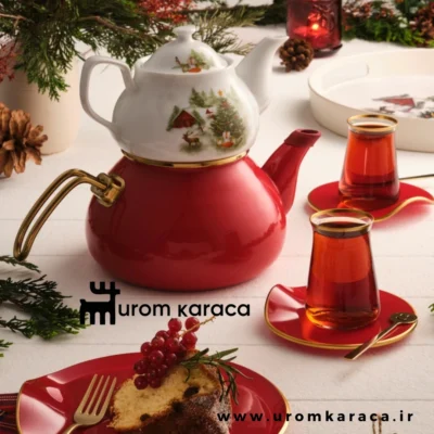 کتری قوری امسان کریسمس Christmas قرمز