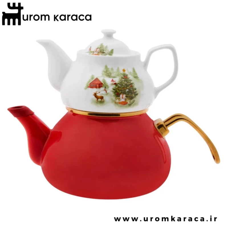 کتری قوری امسان کریسمس Christmas قرمز