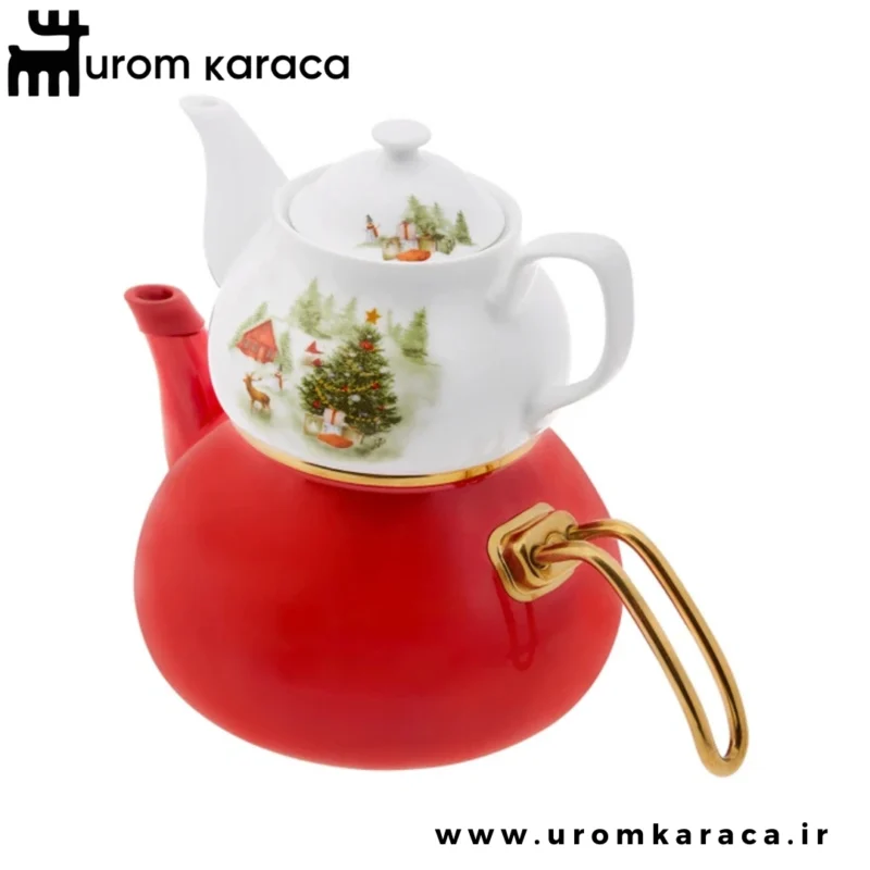 کتری قوری امسان کریسمس Christmas قرمز
