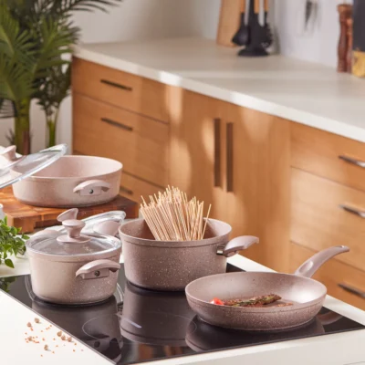 سرویس قابلمه 7 پارچه کاراجا Biogranit Antik Rose New رزگلد