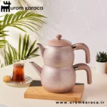 کتری قوری کاراجا Steel Plus رزگلد
