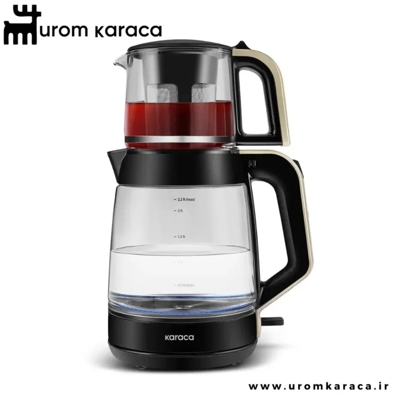 چایساز شیشه‌ ای کاراجا Glass tea کرم - Image 1