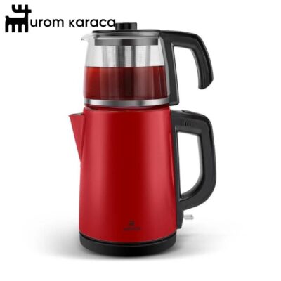 چاییساز برقی کاراجا مدل retro glass قرمز