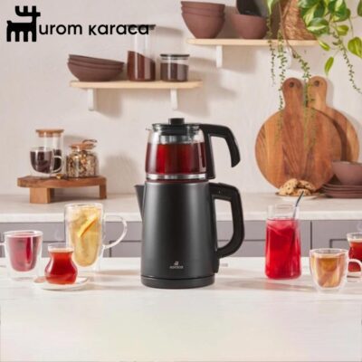 چاییساز برقی کاراجا مدل retro glass مشکی