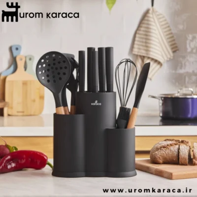 سرویس چاقو 14 پارچه کاراجا Burby Wood مشکی