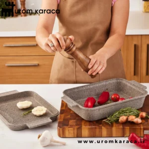 ماهیتابه چدنی دو طرفه کاراجا Mutfaksever Biogranit