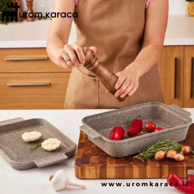 ماهیتابه چدنی دو طرفه کاراجا Mutfaksever Biogranit