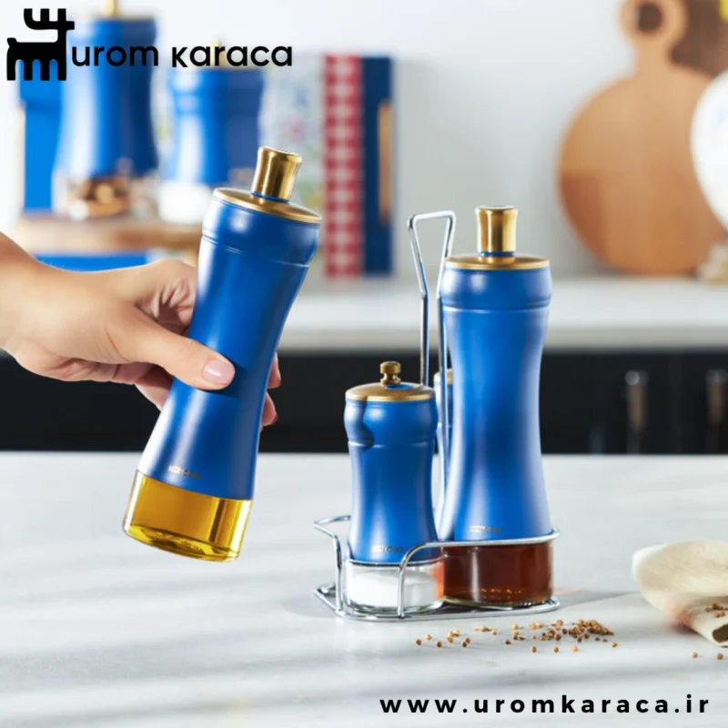 ست آبلیموخوری و نمک فلفل استندی کاراجا Blue berry