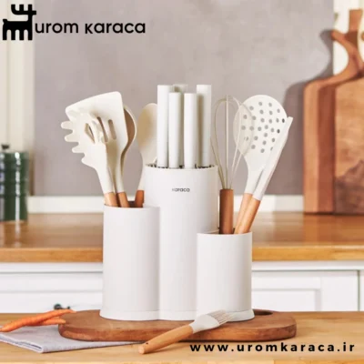 سرویس چاقو 14 پارچه کاراجا Burby wood کرم