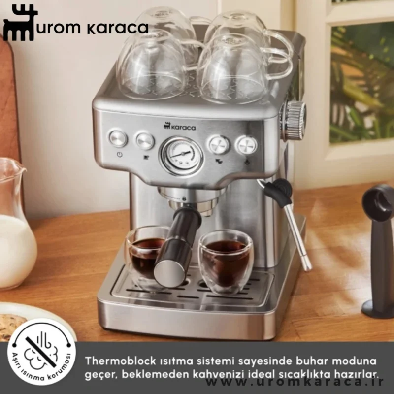 اسپرسو ساز همراه با فوم ساز شیر 20 بار کاراجا Coffee Art 1353