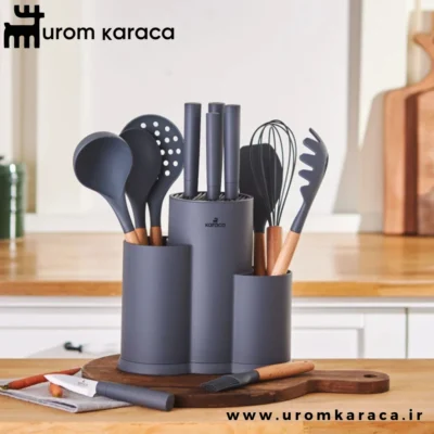 سرویس چاقو 14 پارچه کاراجا Burby طوسی