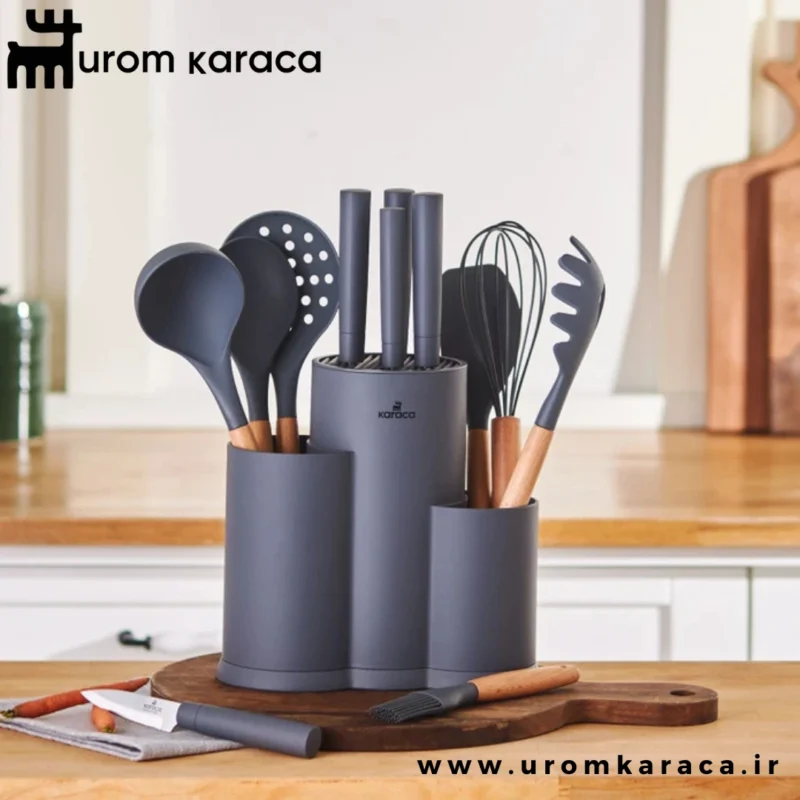 سرویس چاقو 14 پارچه کاراجا Burby طوسی