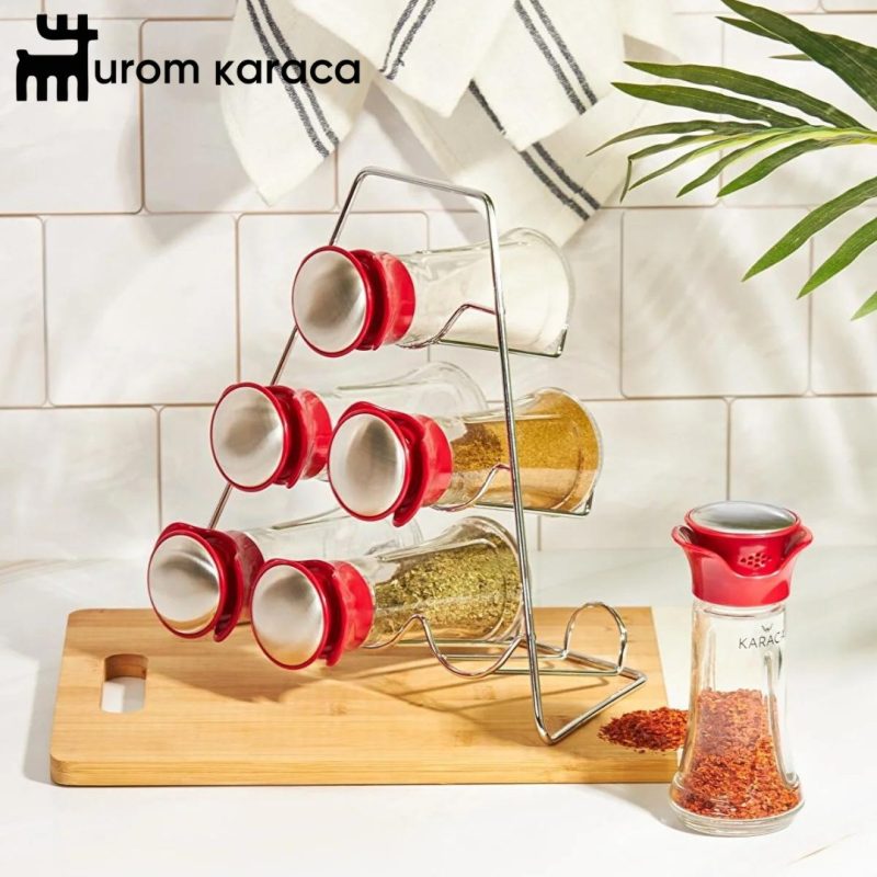 جا ادویه 7 پارچه کاراجا Nori قرمز - Image 3