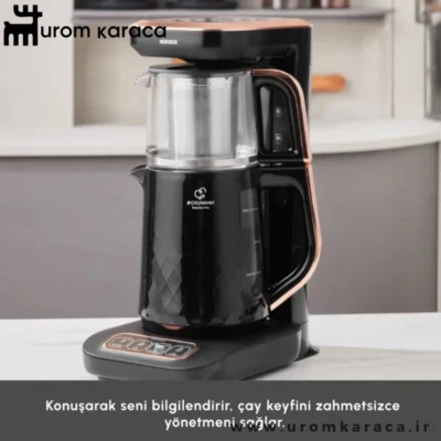 چایساز و قهوه ساز سخنگو کاراجا Caysever Robotea Pro Quartz مشکی مسی