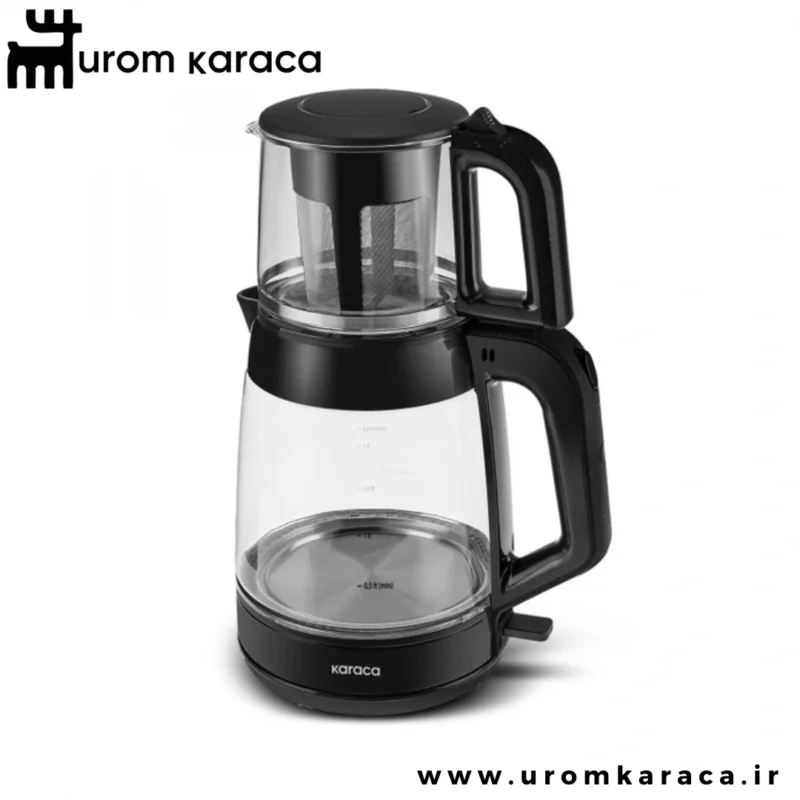 چایساز شیشه ای کاراجا Glass Tea مشکی براق