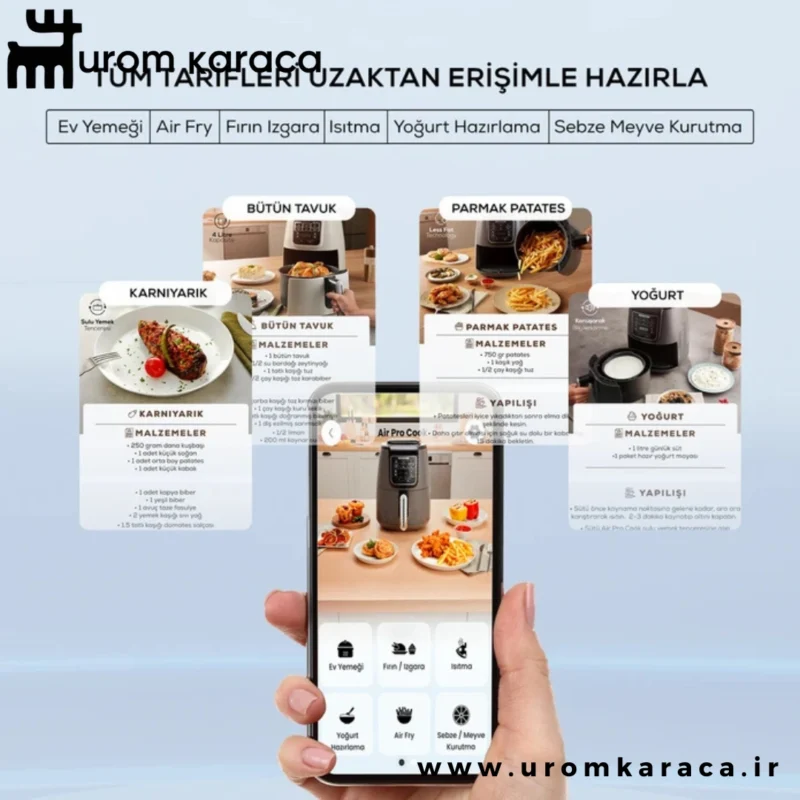 هواپز و سرخ کن سخنگو کاراجا Connect Air Pro Cook XL طوسی