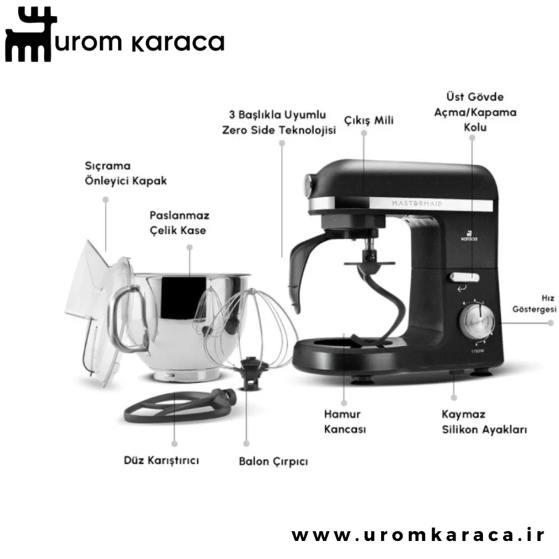 همزن کاسه دار کاراجا Mastermaid Chef Pro مشکی براق