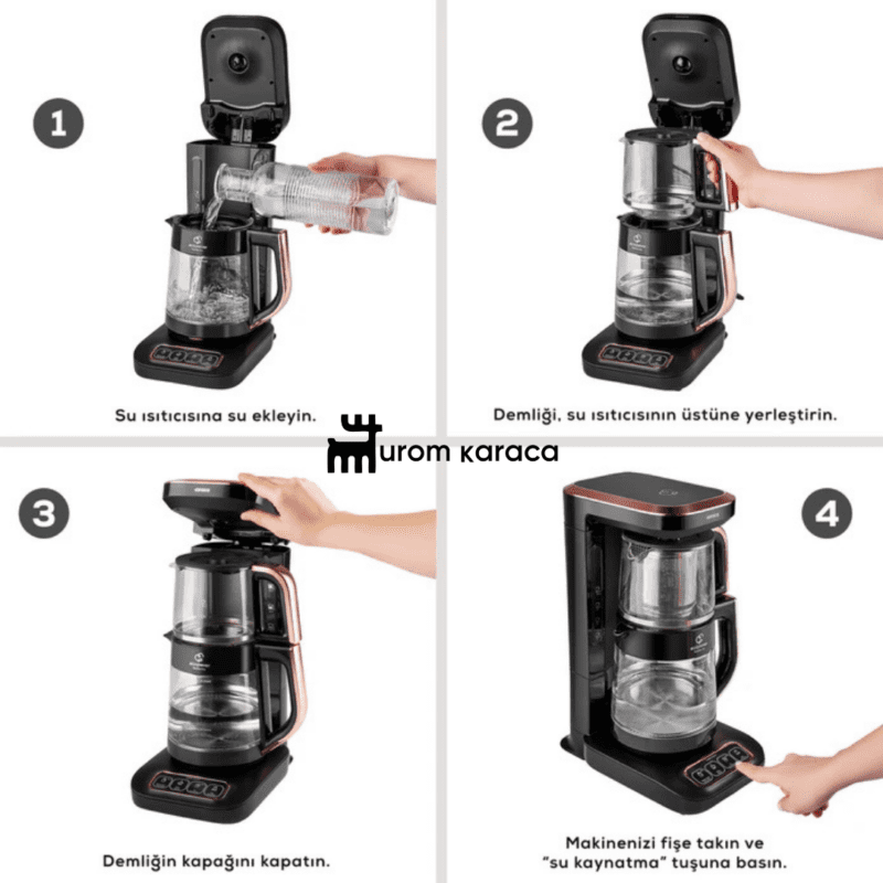 چایساز و قهوه ساز سخنگو کاراجا Caysever Robotea Pro Quartz کرم روشن