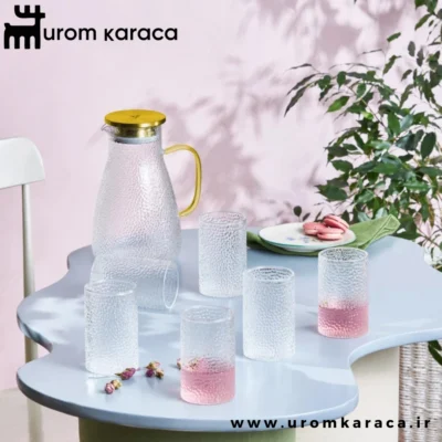 ست لیوان و پارچ 7 پارچه کاراجا Como طلایی