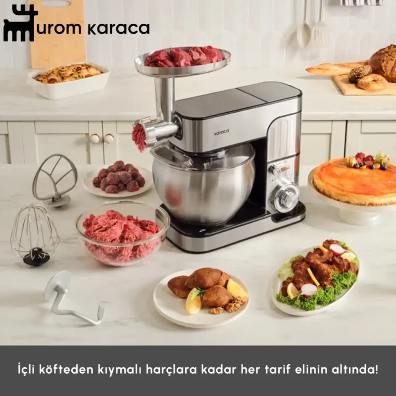 چرخ گوشت و همزن کاراجا Inoxchef Pro نقره ای ۷ لیتر - Image 7
