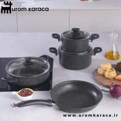 سرویس قابلمه 7 پارچه کاراجا Biogranit Lena مشکی