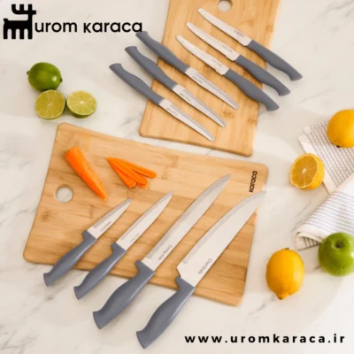 سرویس چاقو 10 پارچه کاراجا Apricot Strong طوسی