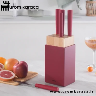 سرویس چاقو 6 پارچه کاراجا Viego قرمز