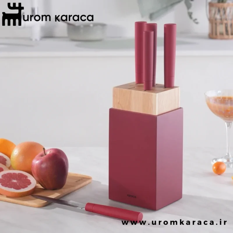 سرویس چاقو 6 پارچه کاراجا Viego قرمز