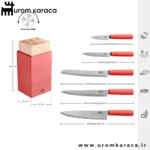 سرویس چاقو 6 پارچه کاراجا Viego قرمز