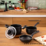 سرویس قابلمه کوچک 4 پارچه گرانیت امسان Vega مشکی