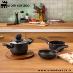 سرویس قابلمه کوچک 4 پارچه گرانیت امسان Vega مشکی