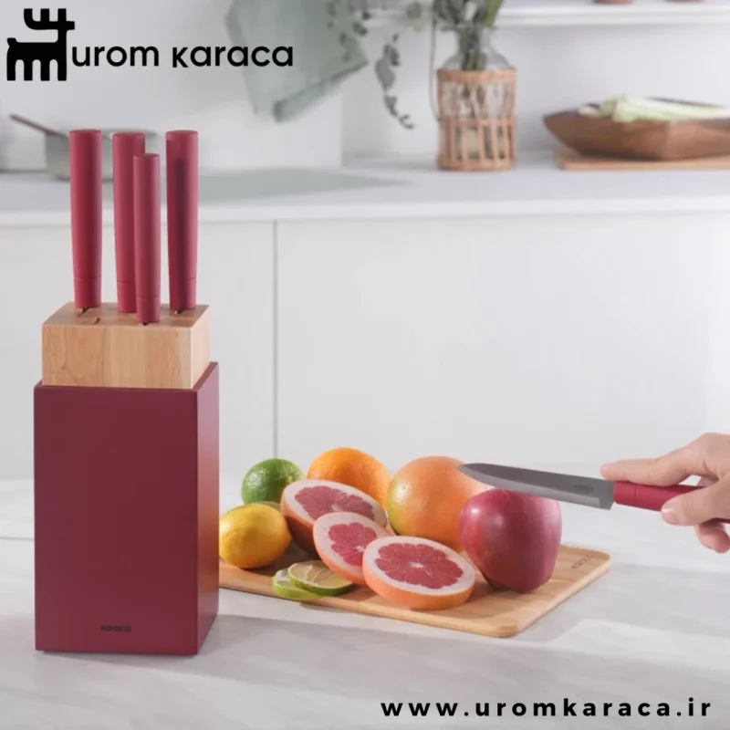 سرویس چاقو 6 پارچه کاراجا Viego قرمز