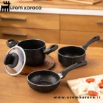سرویس قابلمه کوچک 4 پارچه گرانیت امسان Vega مشکی
