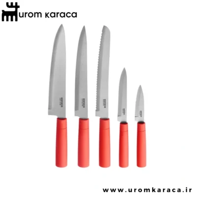 سرویس چاقو 6 پارچه کاراجا Viego قرمز