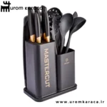 سرویس چاقو و تخته برش 12 پارچه امسان Mastercut مشکی