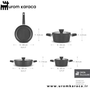سرویس قابلمه 7 پارچه کاراجا بیو دایموند Regnum مشکی