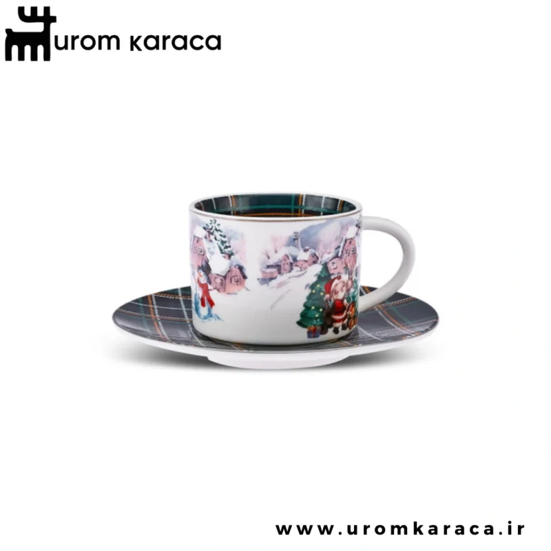 سرویس قهوه خوری 6 پارچه کاراجا شطرنجی 110 میلی