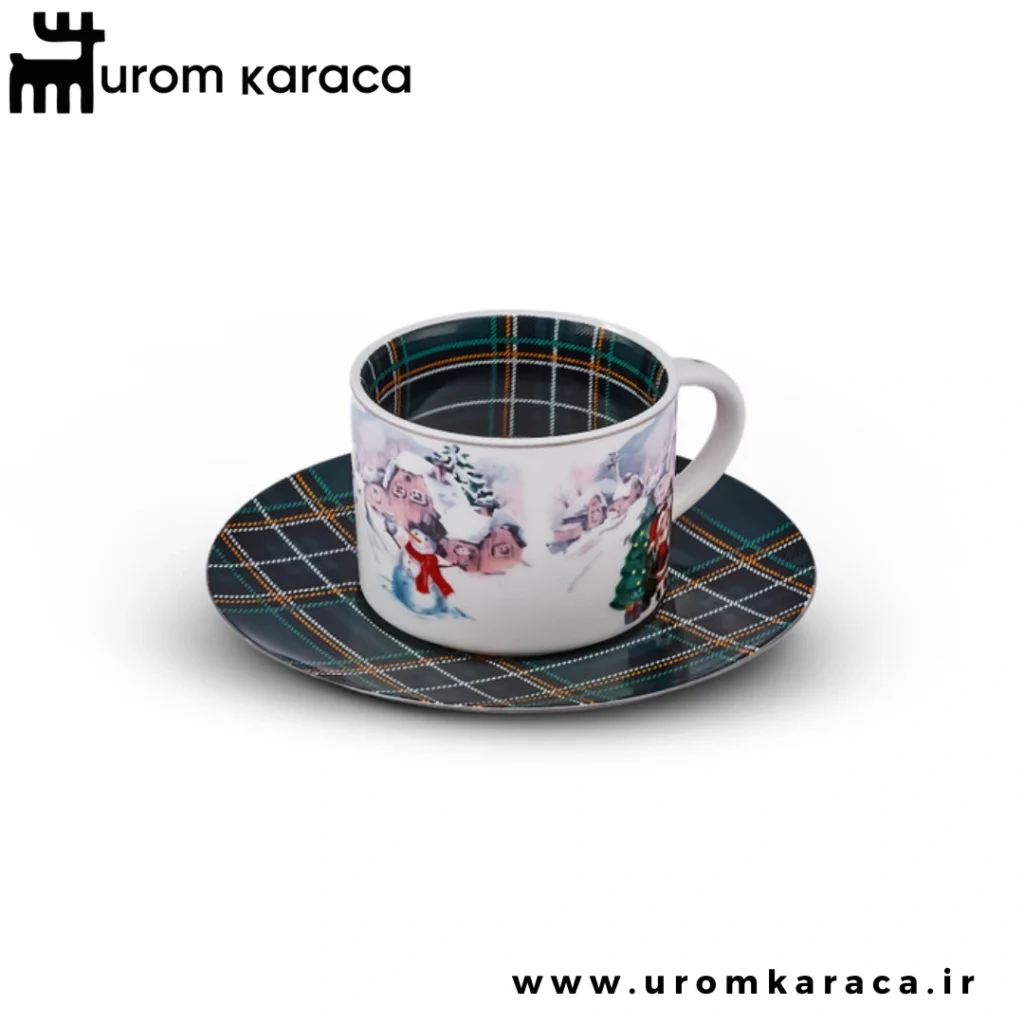 سرویس قهوه خوری 6 پارچه کاراجا شطرنجی 110 میلی