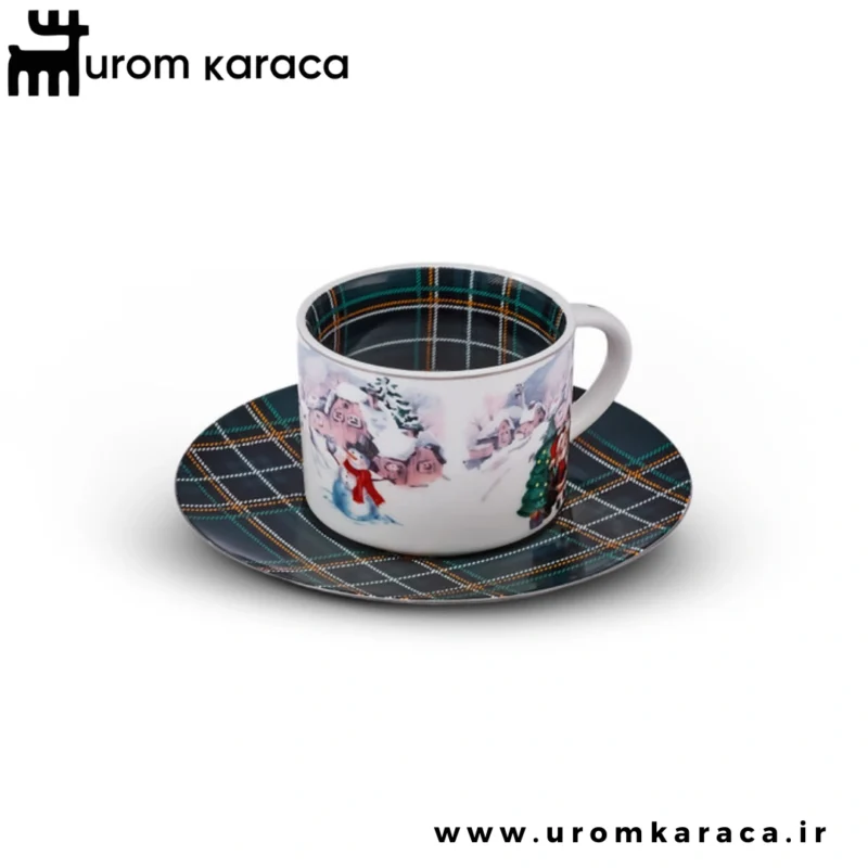 سرویس قهوه خوری 6 پارچه کاراجا شطرنجی 110 میلی