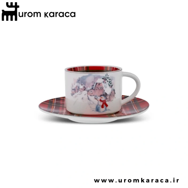 سرویس قهوه خوری 6 پارچه کاراجا شطرنجی 110 میلی