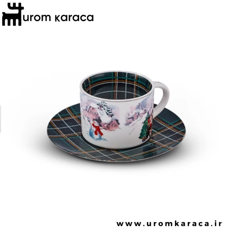 سرویس قهوه خوری 6 پارچه کاراجا شطرنجی 110 میلی