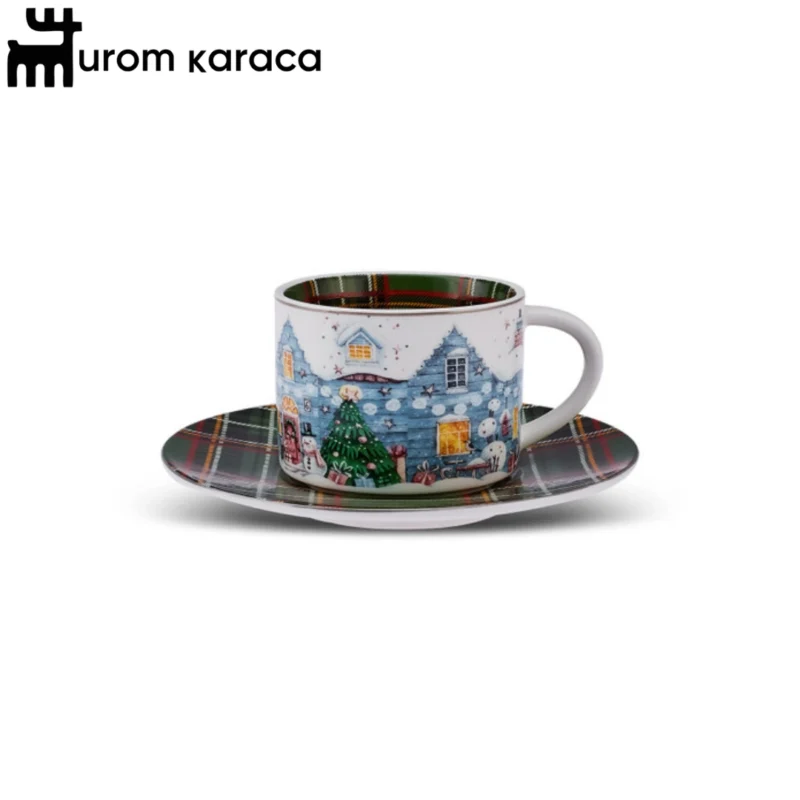 سرویس قهوه خوری 6 پارچه کاراجا شطرنجی 110 میلی