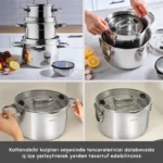 سرویس قابلمه استیل 8 پارچه کاراجا Burgaz - Image 6