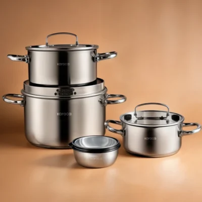 سرویس قابلمه استیل 8 پارچه کاراجا Burgaz