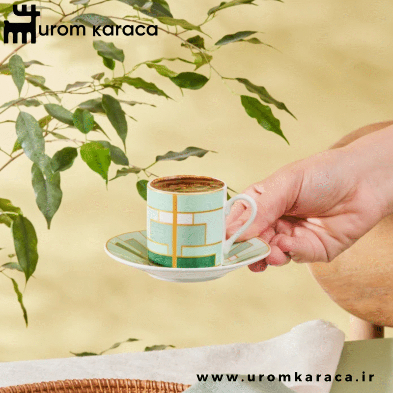 سرویس قهوه خوری ۲ نفره کاراجا Kiva حجم 80 میلی سبز